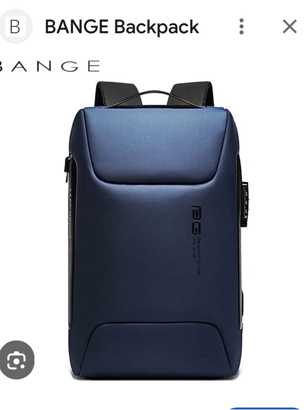 Men's Anti-Theft Backpack in Navy Blue